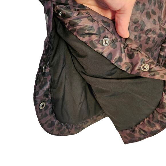 Animal Print Puffer Coat Long - Picture 7 of 11